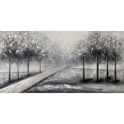 GRAY FOREST CANVAS WITH PATH - 120x60cm