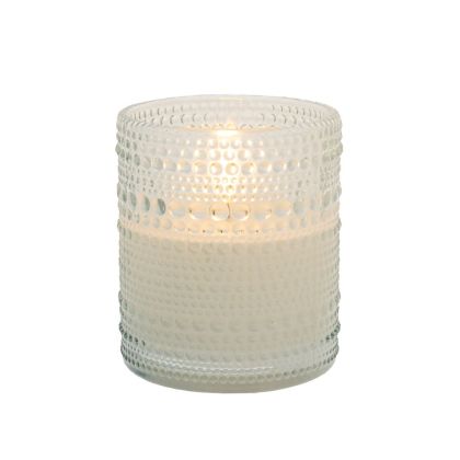 LED CLEAR GLASS WAX CANDLE 8.5X10CM