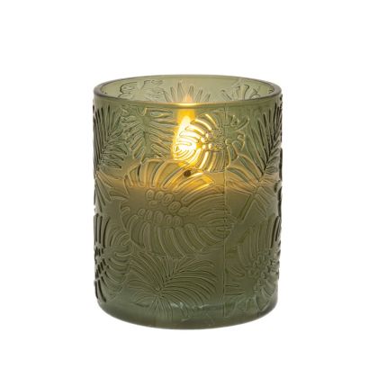 LED GREEN WAX CANDLE 8.5X10CM