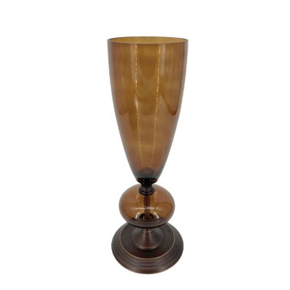 METAL/GLASS JAR BROWN FUNNEL - Φ16x44.5cm