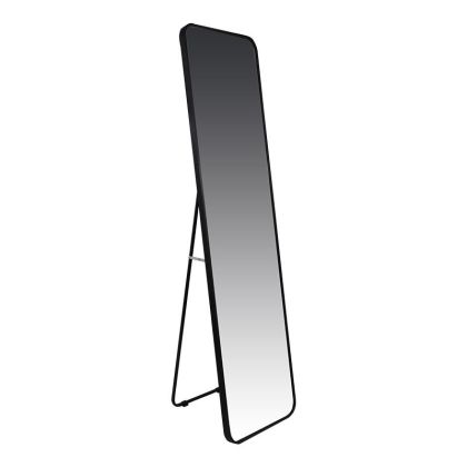 Алуминиево стоящо огледало в черен цвят, размери 39x150 см