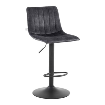Бар стол сив текстил с черна метална рамка 43х48х112.5см