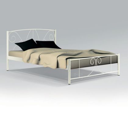 Бежово метално легло Daniel, размери 90x200 см