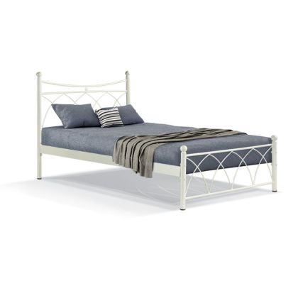 Бежово метално легло Hermes, размери 120x200 см