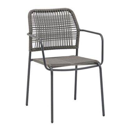 Градински стол Leana в сив цвят, 56x59x80 см