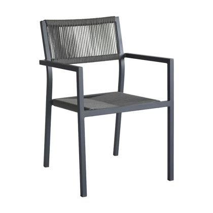 Градински стол Lesoto в сив цвят, 57x61x83 см