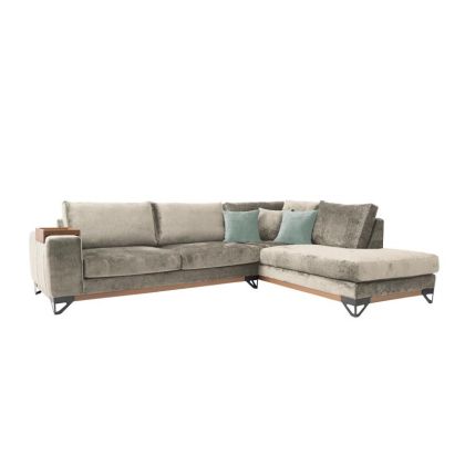 Десен ъглов диван Angelo в бежов цвят, размери 300x230x95 см