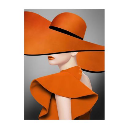 Картина жена с шапка с 3D детайли - дигитален печат 50x70x1.8см