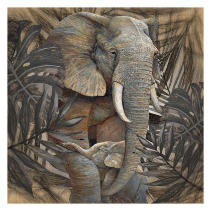 Картина платно Слонове 80x80x3 см