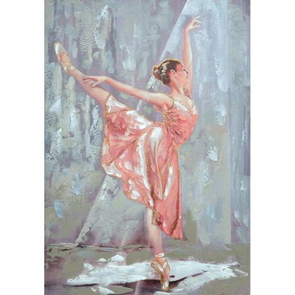 Картината на платно 'Балерина в розова рокля' - размери 70x100 см