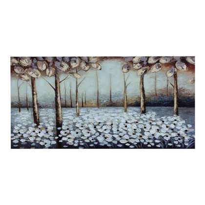 Картината на платно 'Дървета с цветя' - размери 120x2.3x60 см