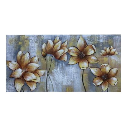 Картината на платно 'Кафяви цветя' - размери 120x2.8x60 см