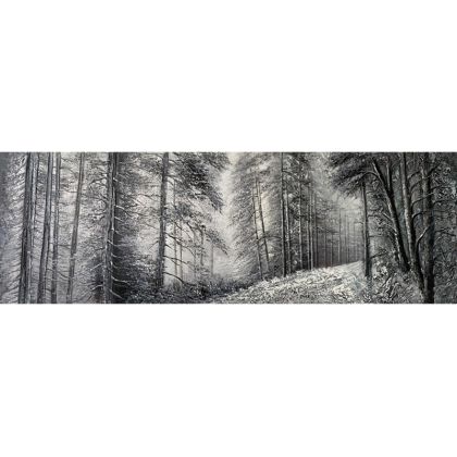 Картината на платно Път в сивата гора - размери 150x50 см