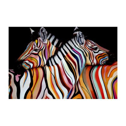Картината плано цветни зебри 60x90x2.5cm