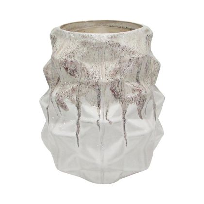 Керамична ваза Belinda бяло-бежов цвят 19x19x21см