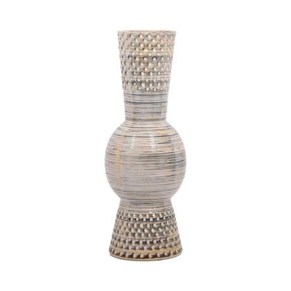 Керамична ваза Dot бежово-кафяв цвят 13.5x40.5см