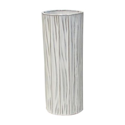 Керамична ваза бял цвят 13.5x9.5x35.5см