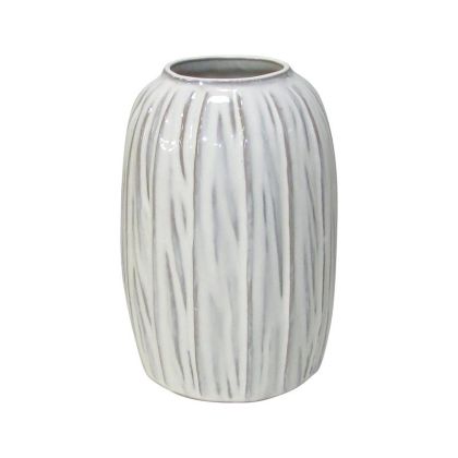 Керамична ваза бял цвят 15.4x15.4x21.6см