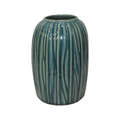 Керамична ваза зелен цвят 15.4x15.4x21.6см