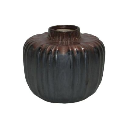 Керамична ваза сиво-кафяв цвят 17x14см
