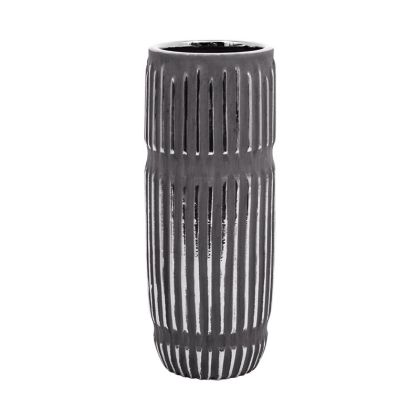 Керамична ваза сребърен цвят 12x12x31см