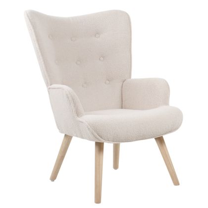 Кресло ALMA Berzera с бяла текстилна дамаска Ε7141,10