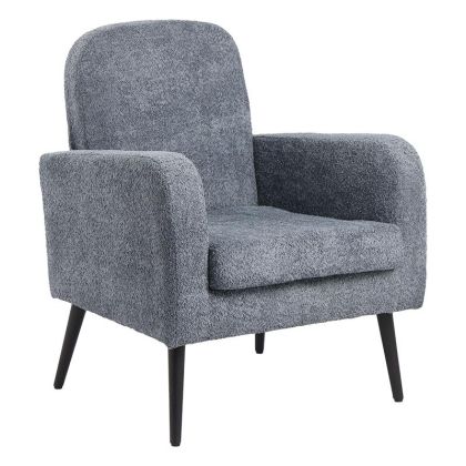 Кресло в син цвят с дървени крака 74x78x86см