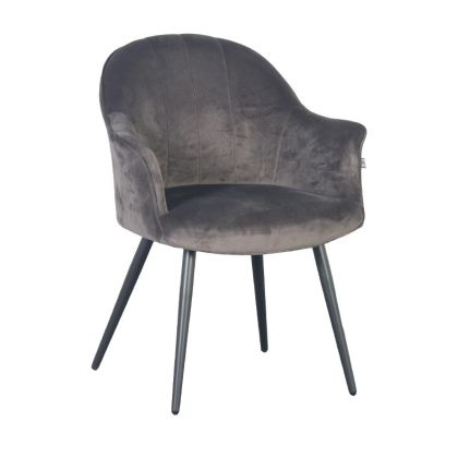 Кресло с сив текстил, размери 65x65x83 см