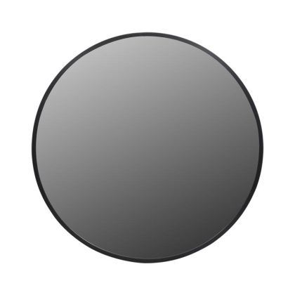 Кръгло огледало от алуминий в черен цвят, 40 см
