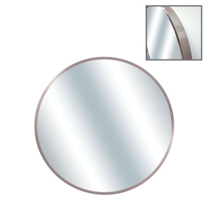 Кръгло стенно огледало в розово-сребърна рамка - диаметър φ60x4 см