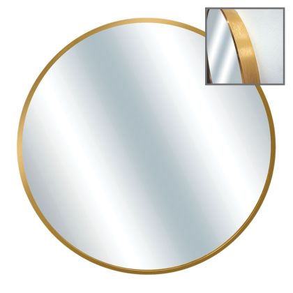 Кръгло стенно огледало с златна алуминиева рамка - диаметър φ80x4 см