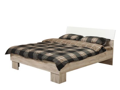 Легло Bon 160 в сив дъб/бяло, размери 210x165x92.5 см