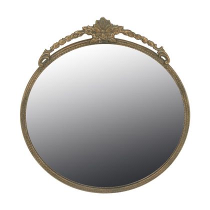 Метално кръгло стенно огледало златист цвят 65x3x72.5см