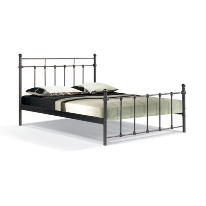 Метално легло в кафяв цвят, 150x200 см