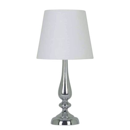 Нощна лампа бяло/сребърно - 25.4x51см