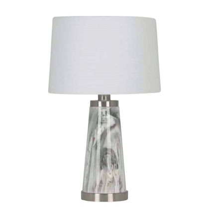 Нощна лампа бяло/сребърно мрамор 30.5x49.5см