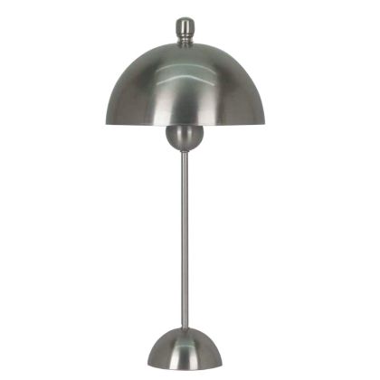 Нощна лампа сребърна с метална шапка - 25x55см