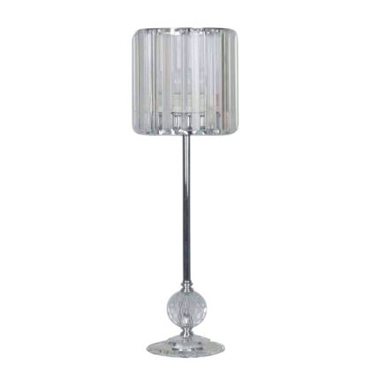 Нощна лампа сребърна със стъклена шапка - 14x50см