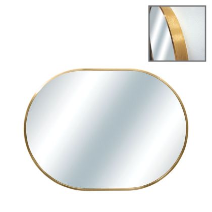 Овално стенно огледало със златна алуминиева рамка - 50x70x4 см
