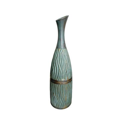 Полирезинова ваза зелен цвят 13.5x13.5x49см
