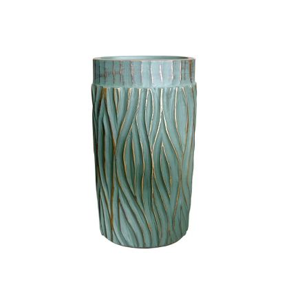 Полирезинова ваза зелен цвят 16x11x30см