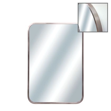 Правоъгълно стенно огледало с розово/сребърна алуминиева рамка - 40x60x4 см