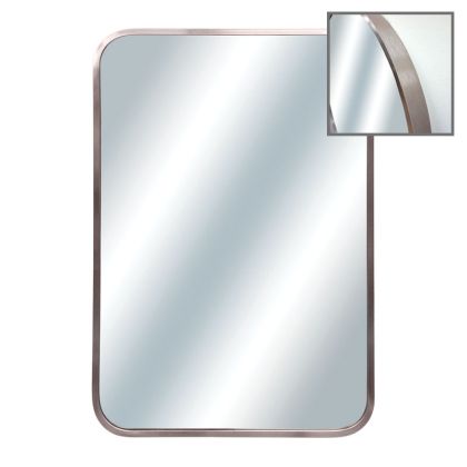 Правоъгълно стенно огледало с розово/сребърна алуминиева рамка - 60x80x4 см