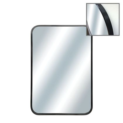 Правоъгълно стенно огледало с черна алуминиева рамка - 40x60x4 см