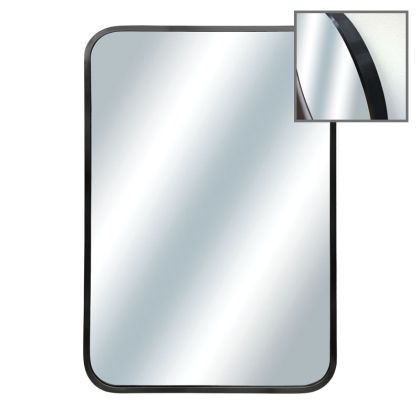 Правоъгълно стенно огледало с черна алуминиева рамка - 60x80x4 см