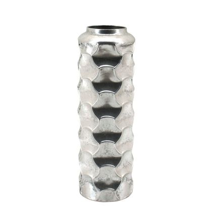 Сребърна метална ваза - φ16x48.5 см