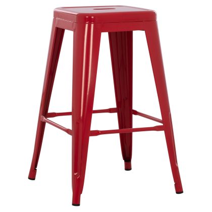 Средно висок метален бар стол HM8573.04 MELITA червен