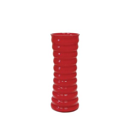 Стъклена ваза с червени ивици Y25 см
