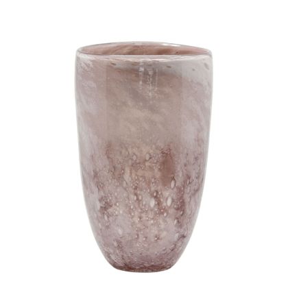 Стъклена ваза цвят сьомга диаметър φ18x29 см