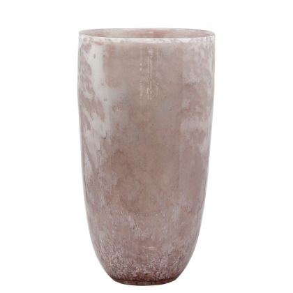 Стъклена ваза цвят сьомга диаметър φ20x35.5 см